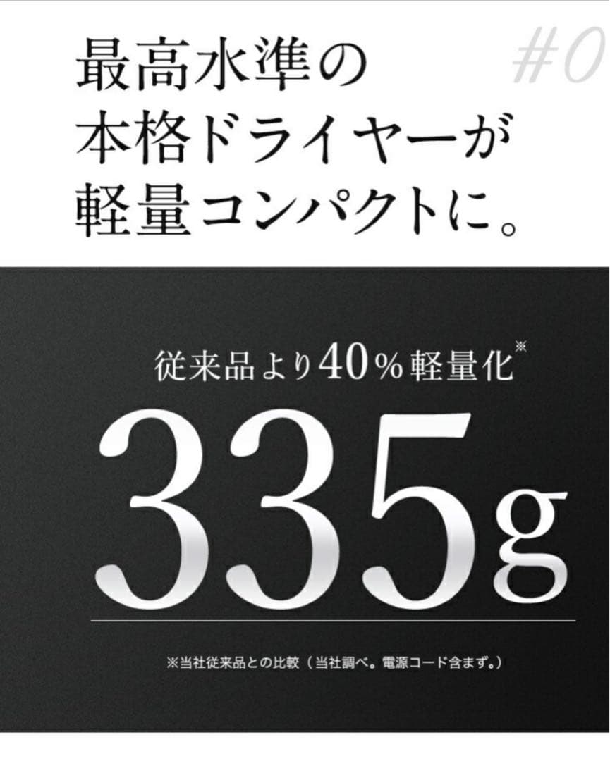 Lupilina ルピリーナ 折りたたみ式 マイナスイオン ドライヤー ブラック