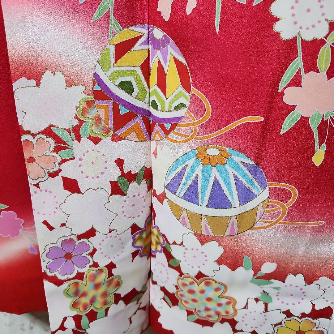 #6-052 七五三 7歳 正絹 四つ身 絵羽 着物 襦袢付き