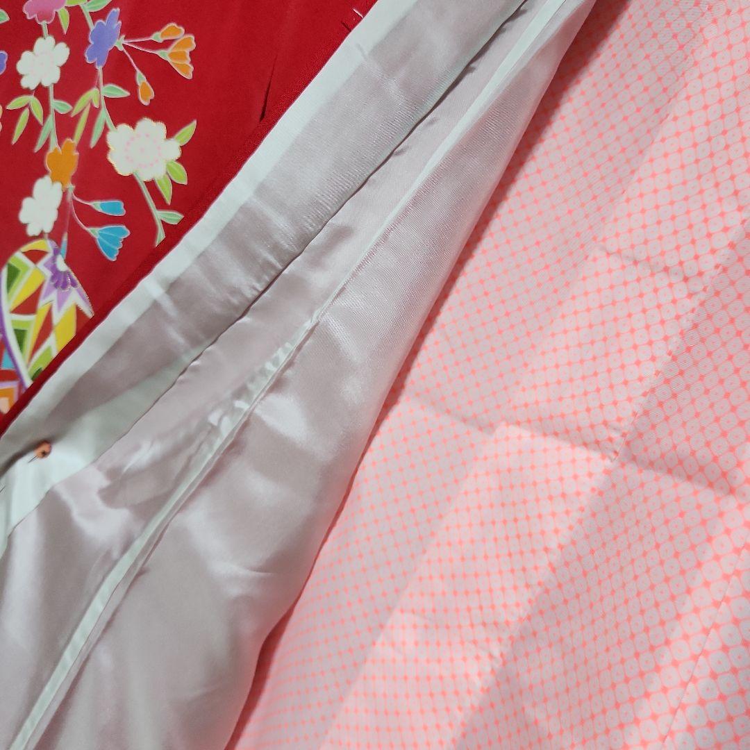 #6-052 七五三 7歳 正絹 四つ身 絵羽 着物 襦袢付き