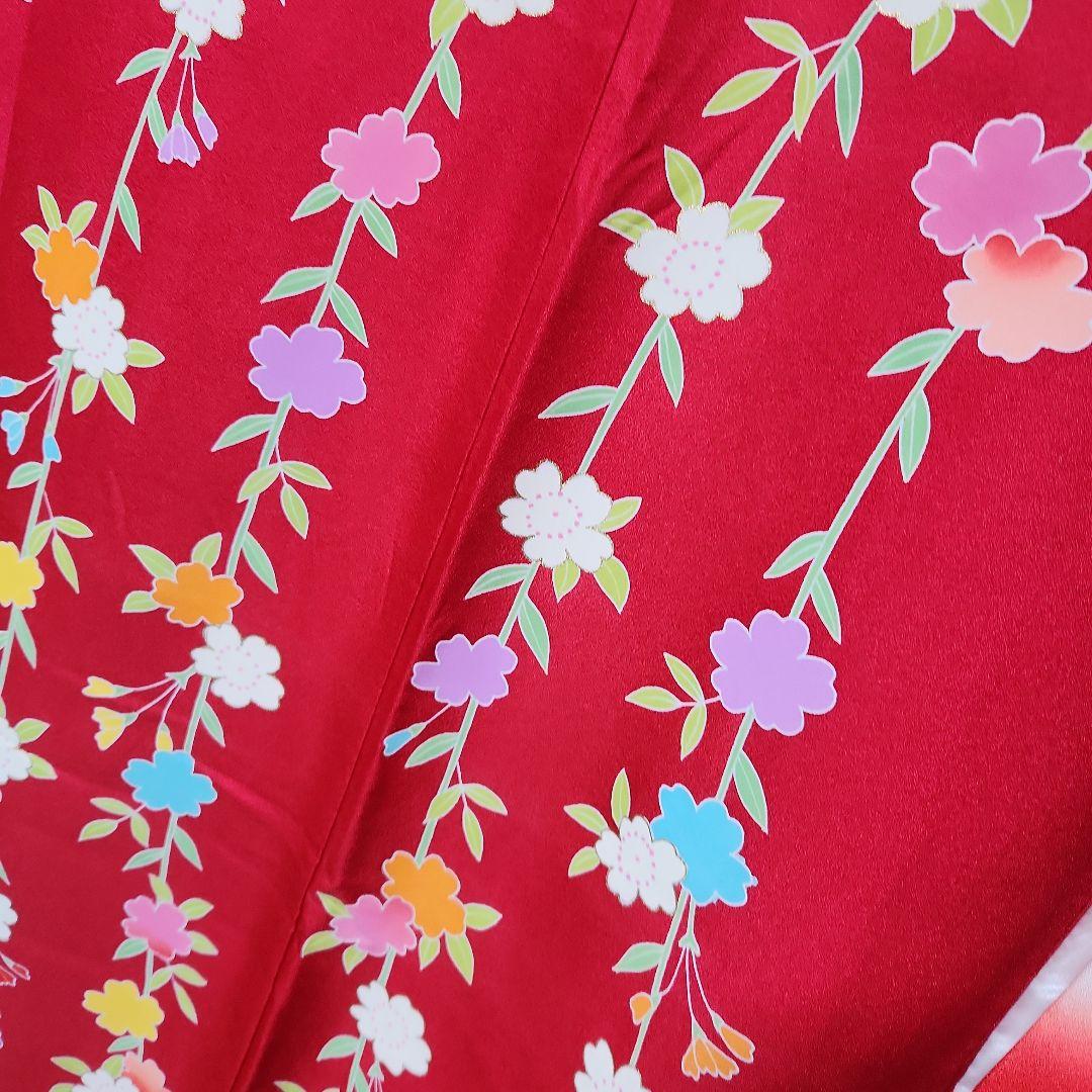 #6-052 七五三 7歳 正絹 四つ身 絵羽 着物 襦袢付き