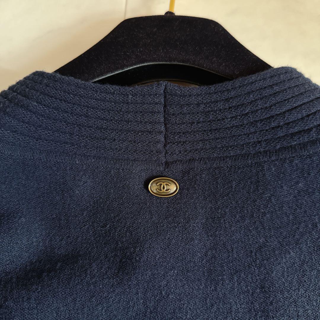 美品✨CHANEL カシミヤ混ニットワンピース ココマーク チョコバー 36