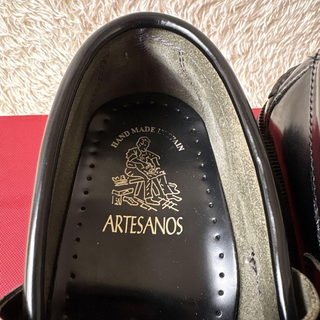 アルテサノス Tストラップローファー レザーフラットシューズ　38 ブラック　黒