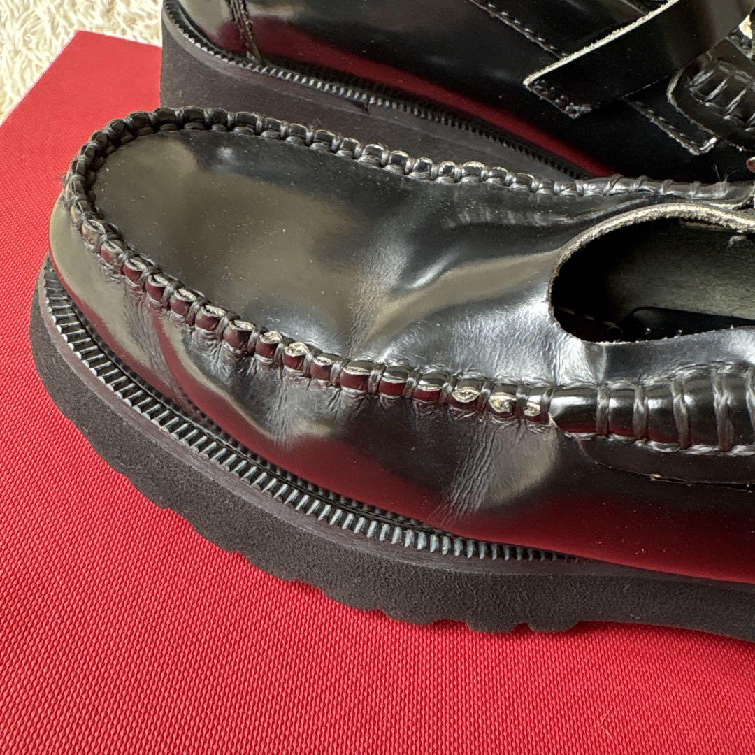 アルテサノス Tストラップローファー レザーフラットシューズ　38 ブラック　黒