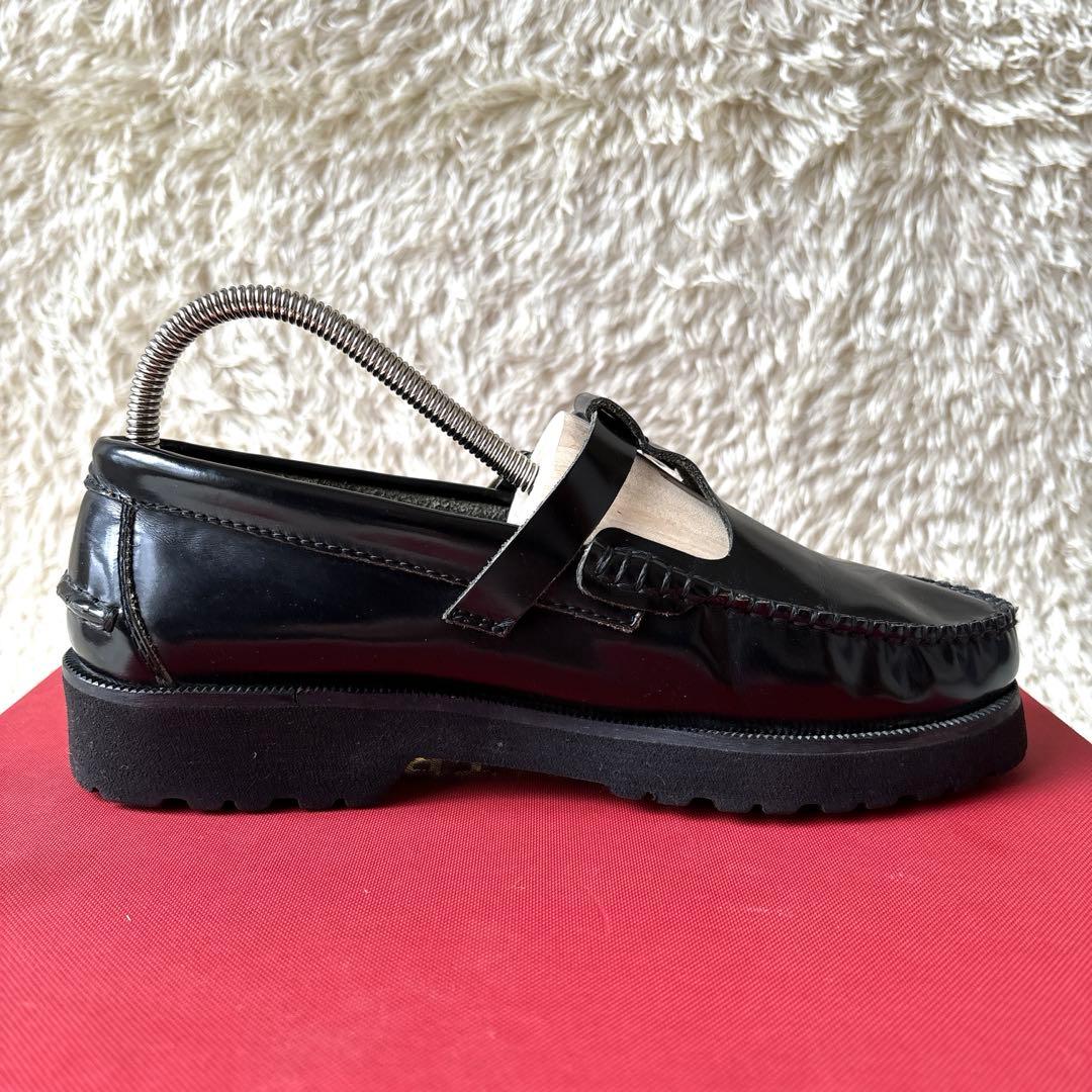 アルテサノス Tストラップローファー レザーフラットシューズ　38 ブラック　黒