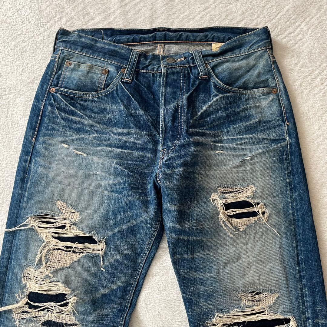 SUGAR CANE 470 セルビッチ デニムパンツ w31 日本製 リペア