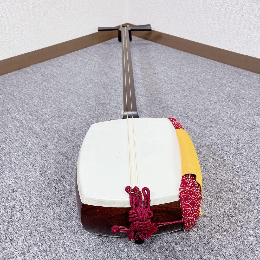 三味線 細棹 紅木 東さわり 丸打胴 一本溝 和楽器