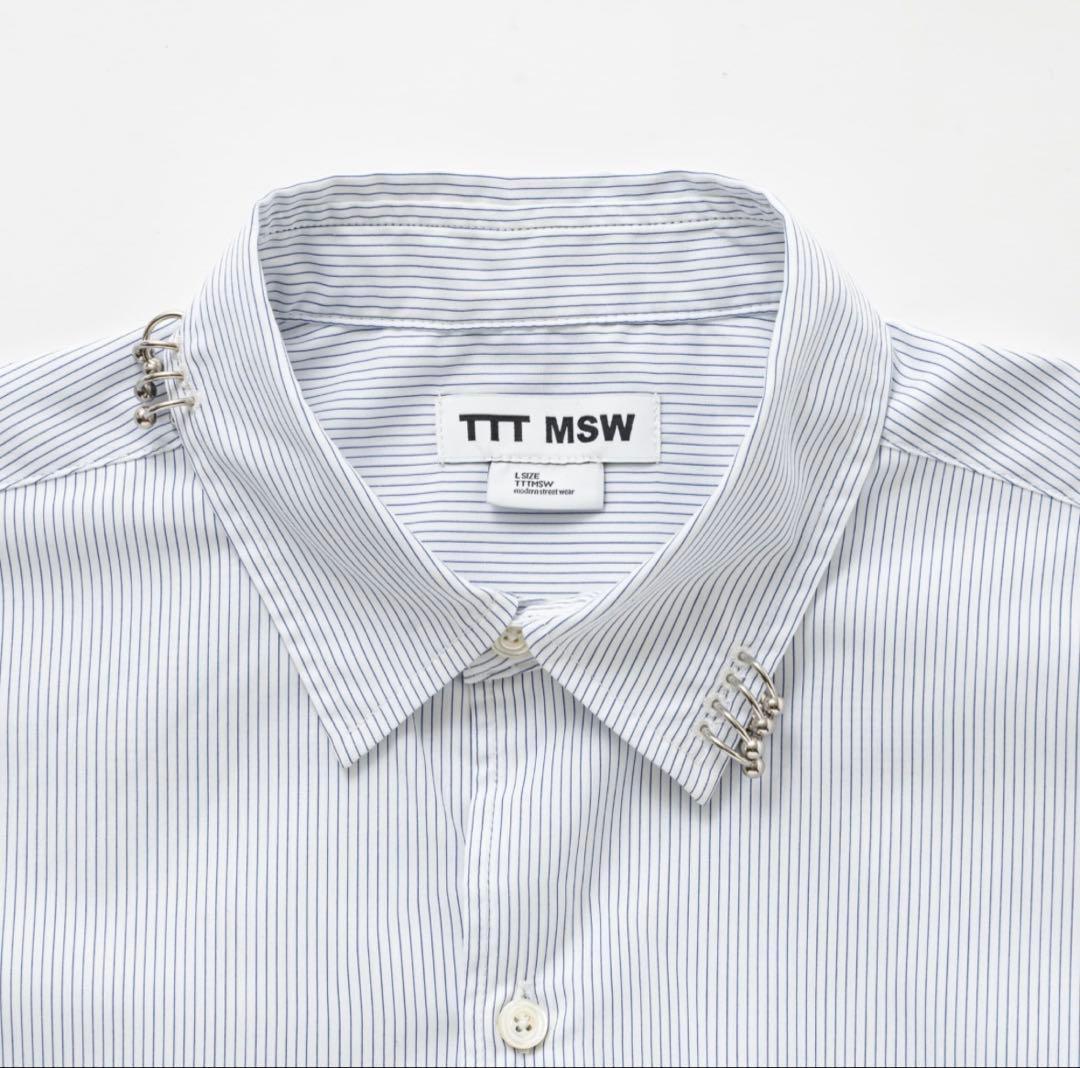 TTT MSW Regular collar shirt stripe/w M - メルカリ
