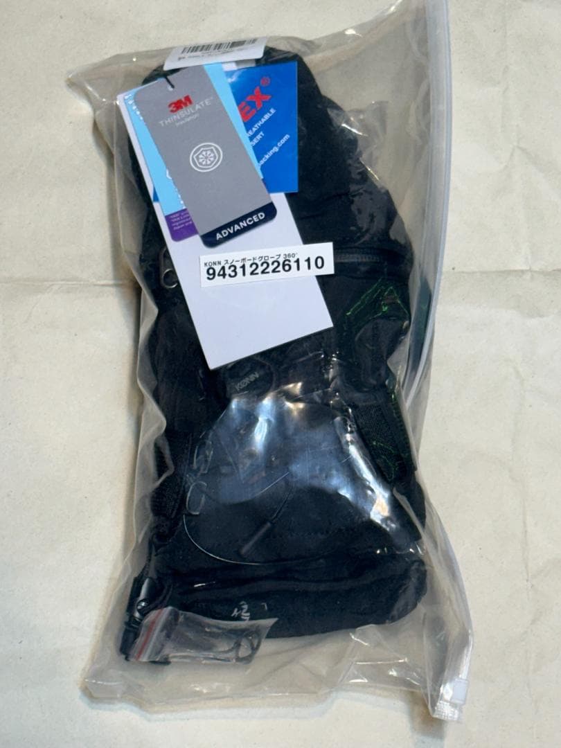 KONN スノーボードグローブ 360°ワイヤー調整ノブ 取り外し可能