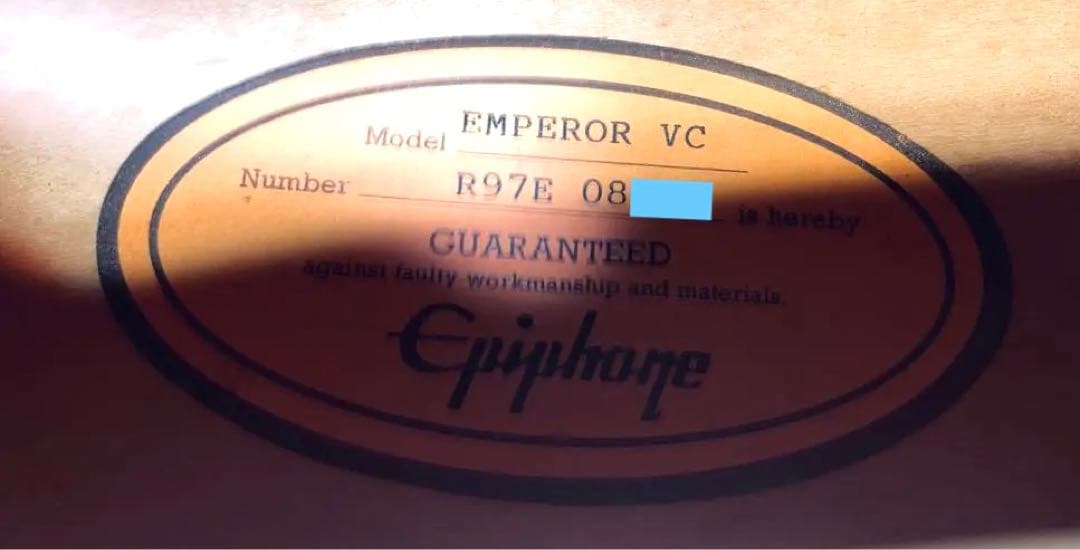 美品 Epiphone EMPEROR VC 97年製 動作良好 w/HC - メルカリ