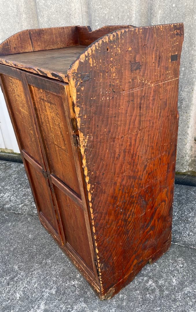 稀少/古道具/当時物/無垢材/陳列棚/収納棚/棚/扉付き/ラック