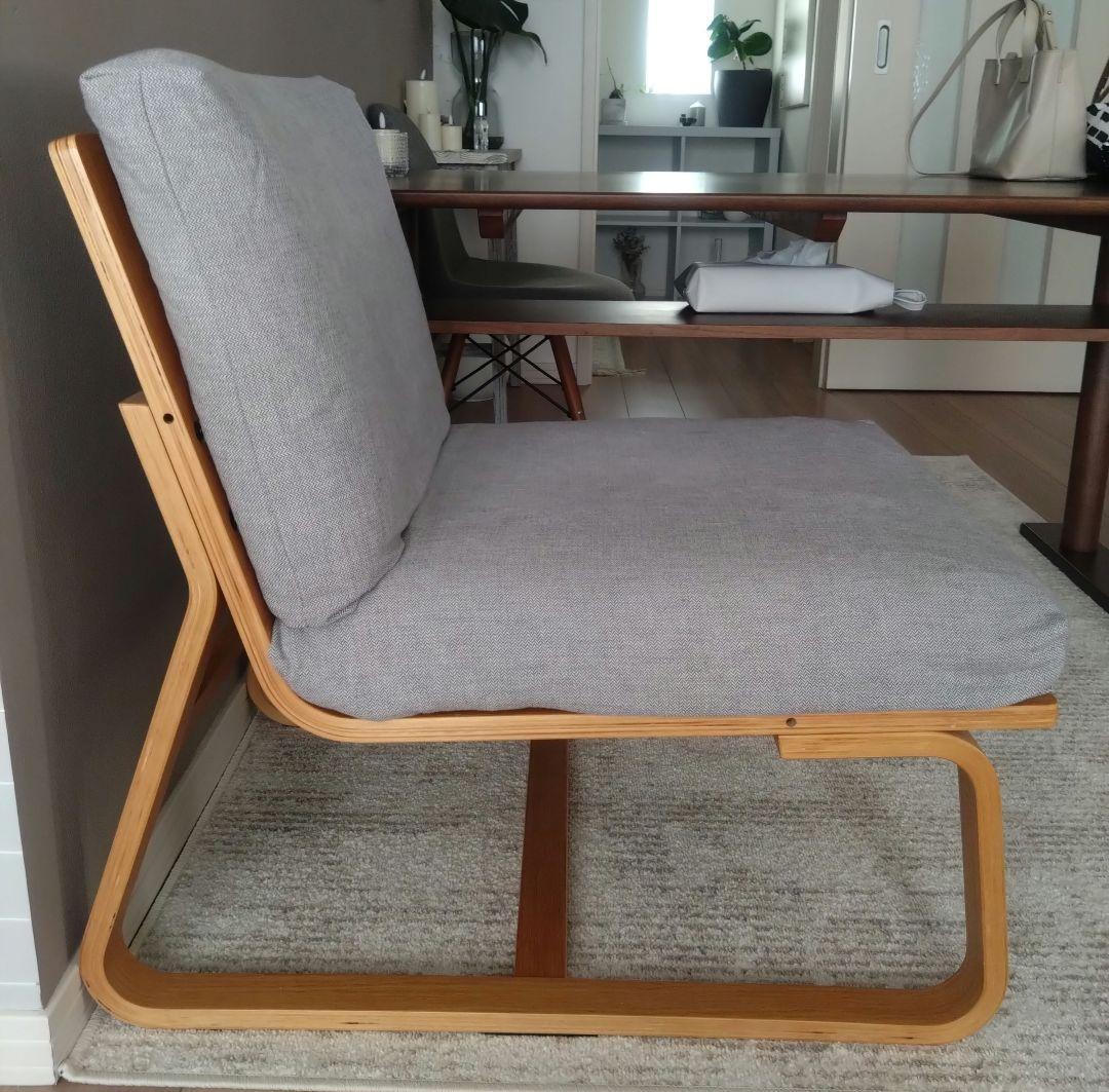 無印☆リビングでもダイニングでも使えるソファーチェア☆ライトグレー