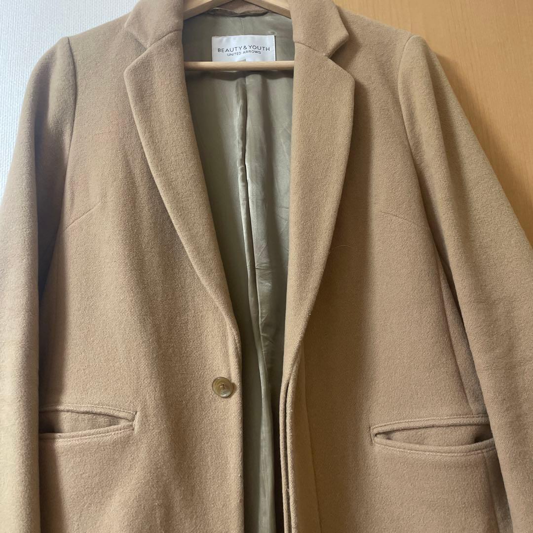 ユナイテッドアローズ チェスターコート 茶 ロングコート ブラウン