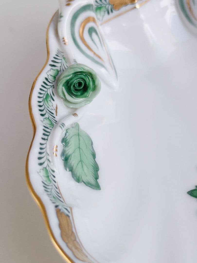希少品✩ ヘレンド アポニー・グリーン シェルディッシュ - メルカリ