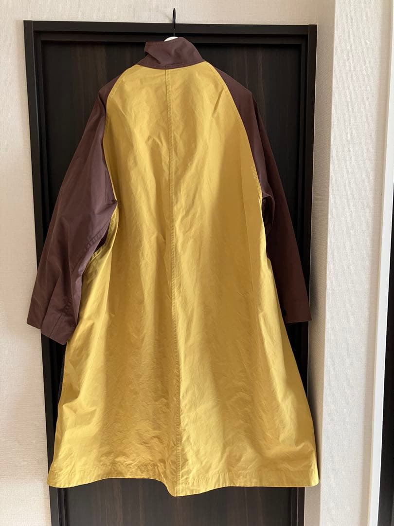 MARNI ロングコート ネイビー/ブラウン/イエロー　48