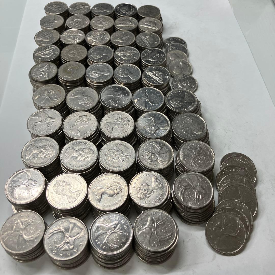 カナダ 25セント トナカイ 249枚 ビーバー 5セント 255枚 まとめ売り