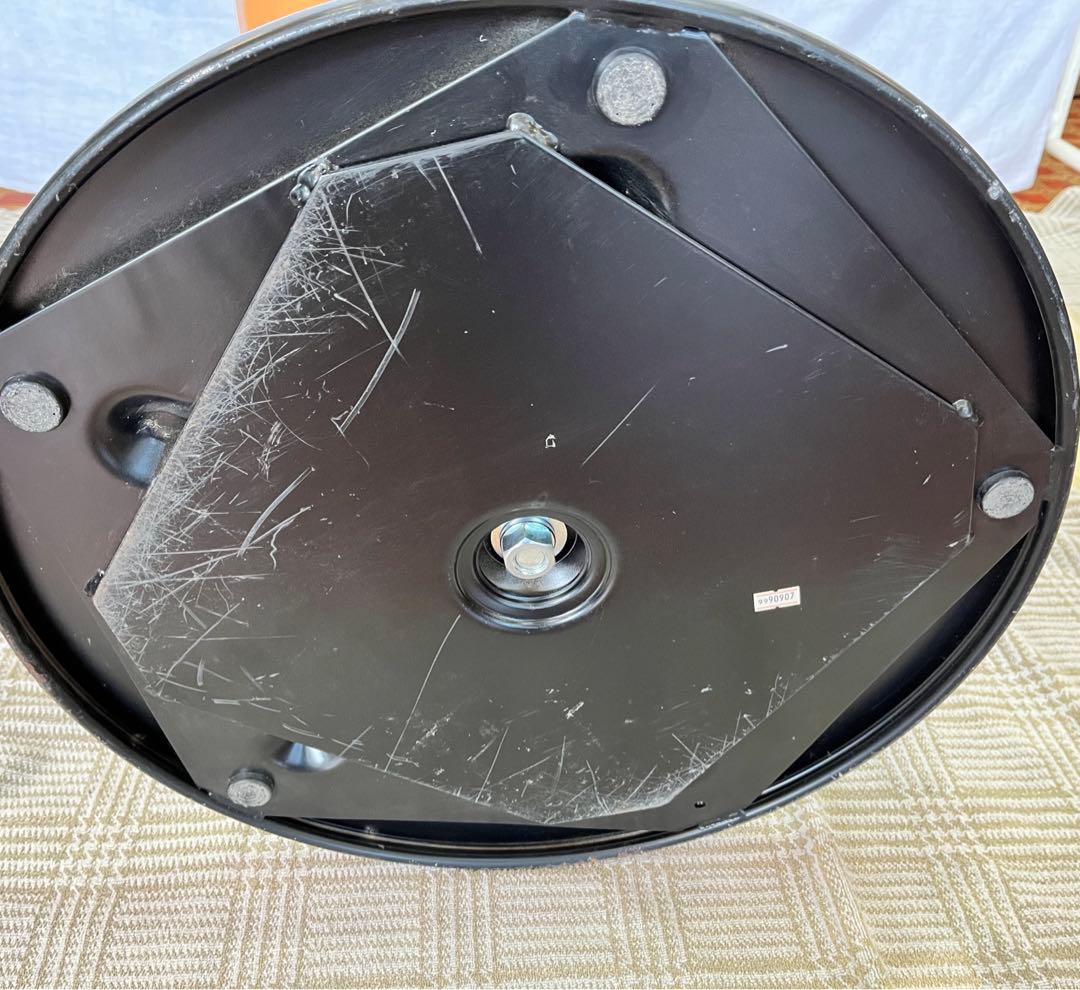 中古品】アイアンフレーム 木製天板 ラウンドテーブル カウンター