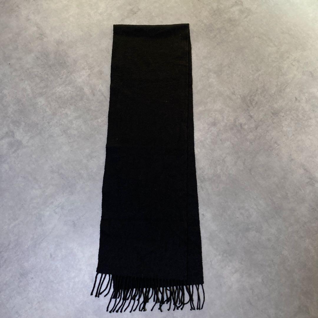 高級 Johnstons ジョンストンズ マフラー カシミヤ100 ブラック 黒