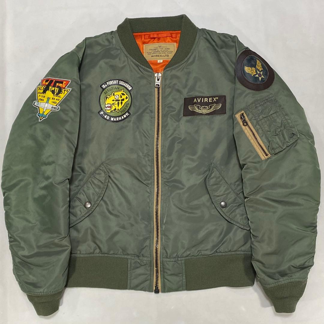 AVIREX フライトジャケット MA-1 アリューシャンタイガース グリーン