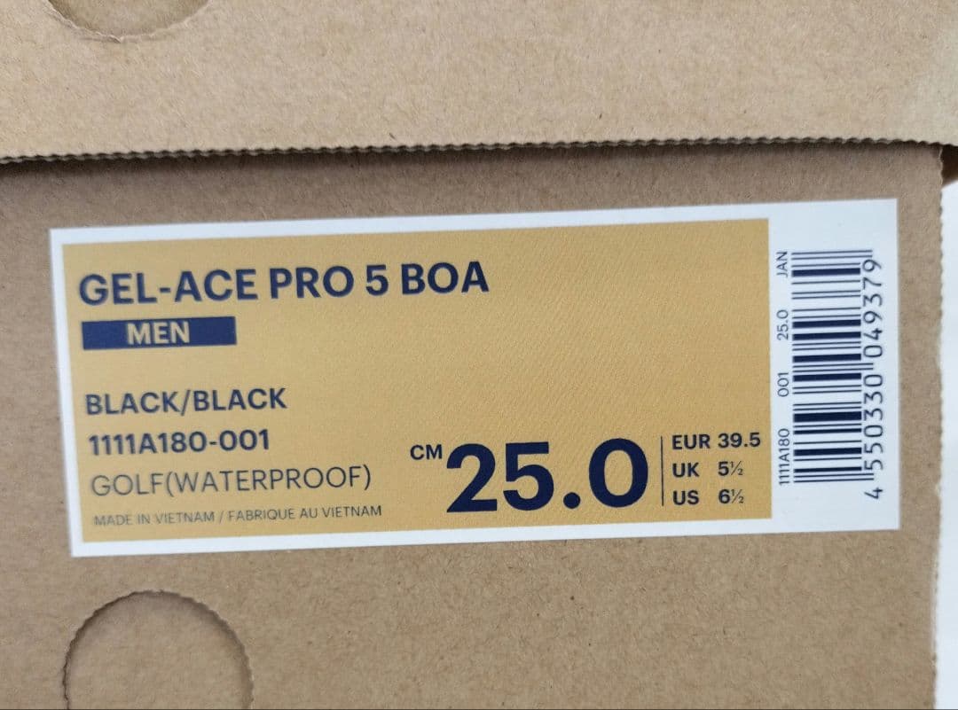 asics BOA ゴルフシューズ 25.0 ブラック