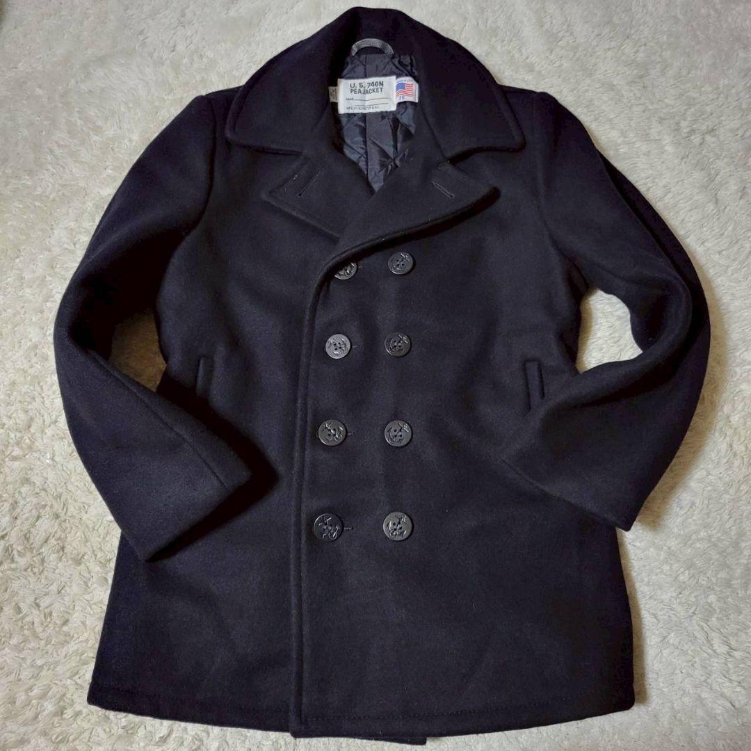 美品✨ Schott ピーコート 740 裏地キルティング 中綿 ブラック 38