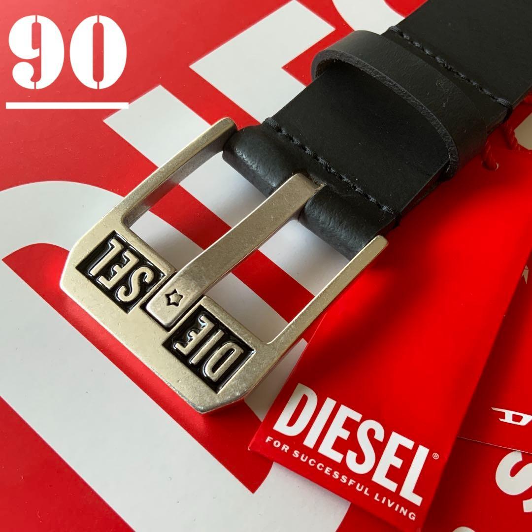 新品 ディーゼル ベルト 90 BLUESTARⅡ ブラック 定番 レザー ロゴ