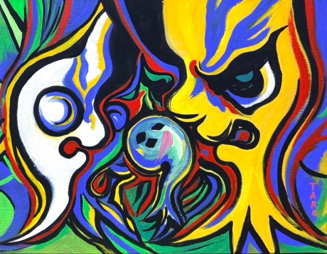 F10】千住博（ウォーターフォール）肉筆品/表裏サイン有り/手描き/油絵