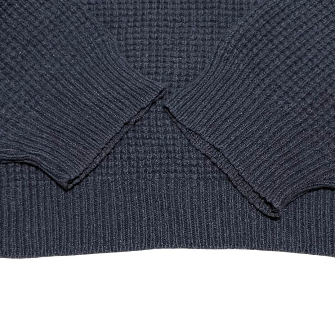 Eddie Bauer USA製 コットンニット チャコールグレー ワッフル