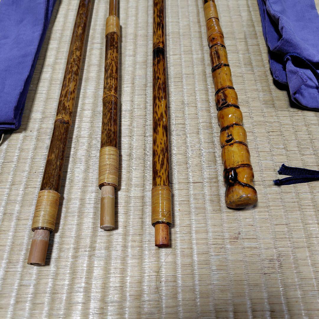 自作竿掛けタモの柄セット