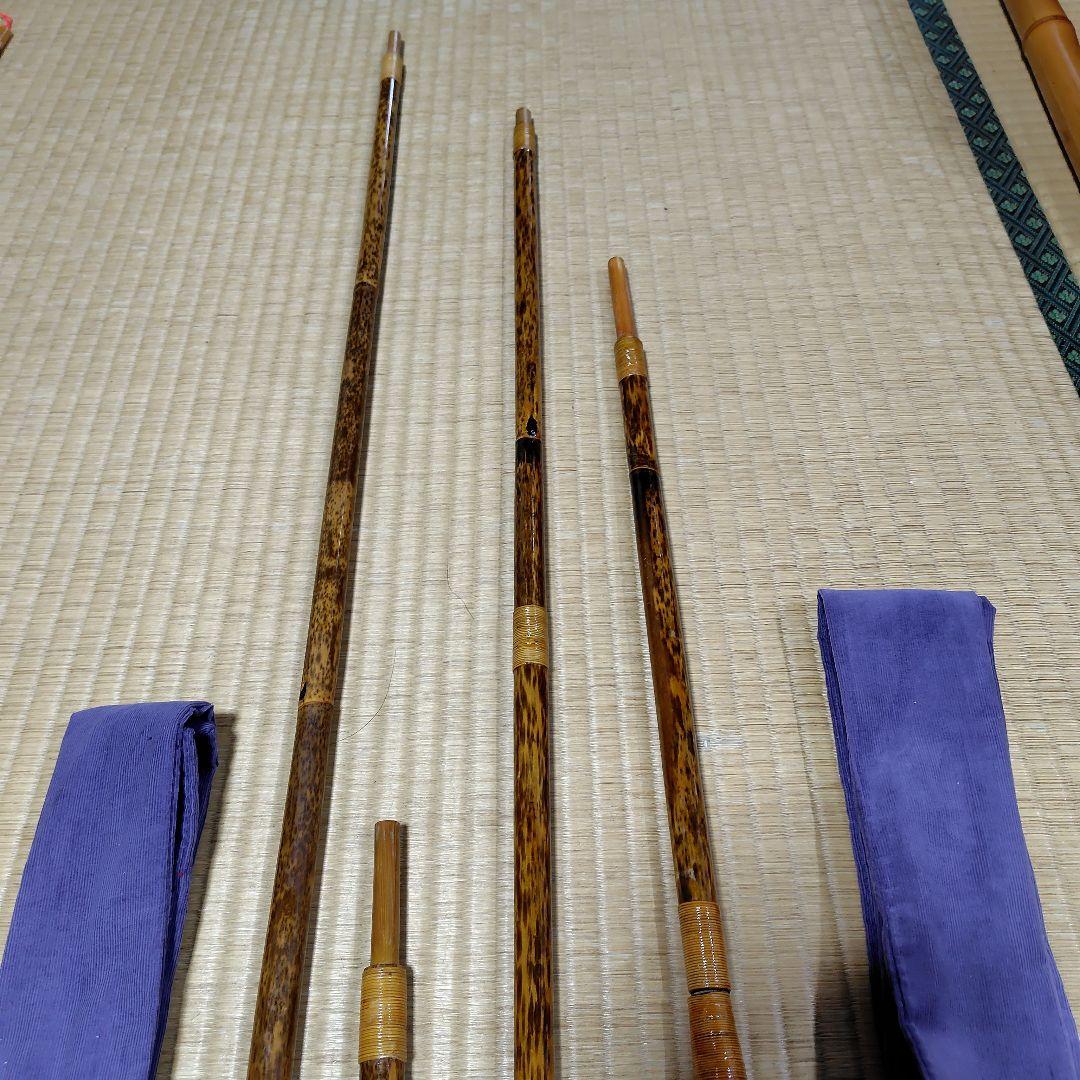 自作竿掛けタモの柄セット