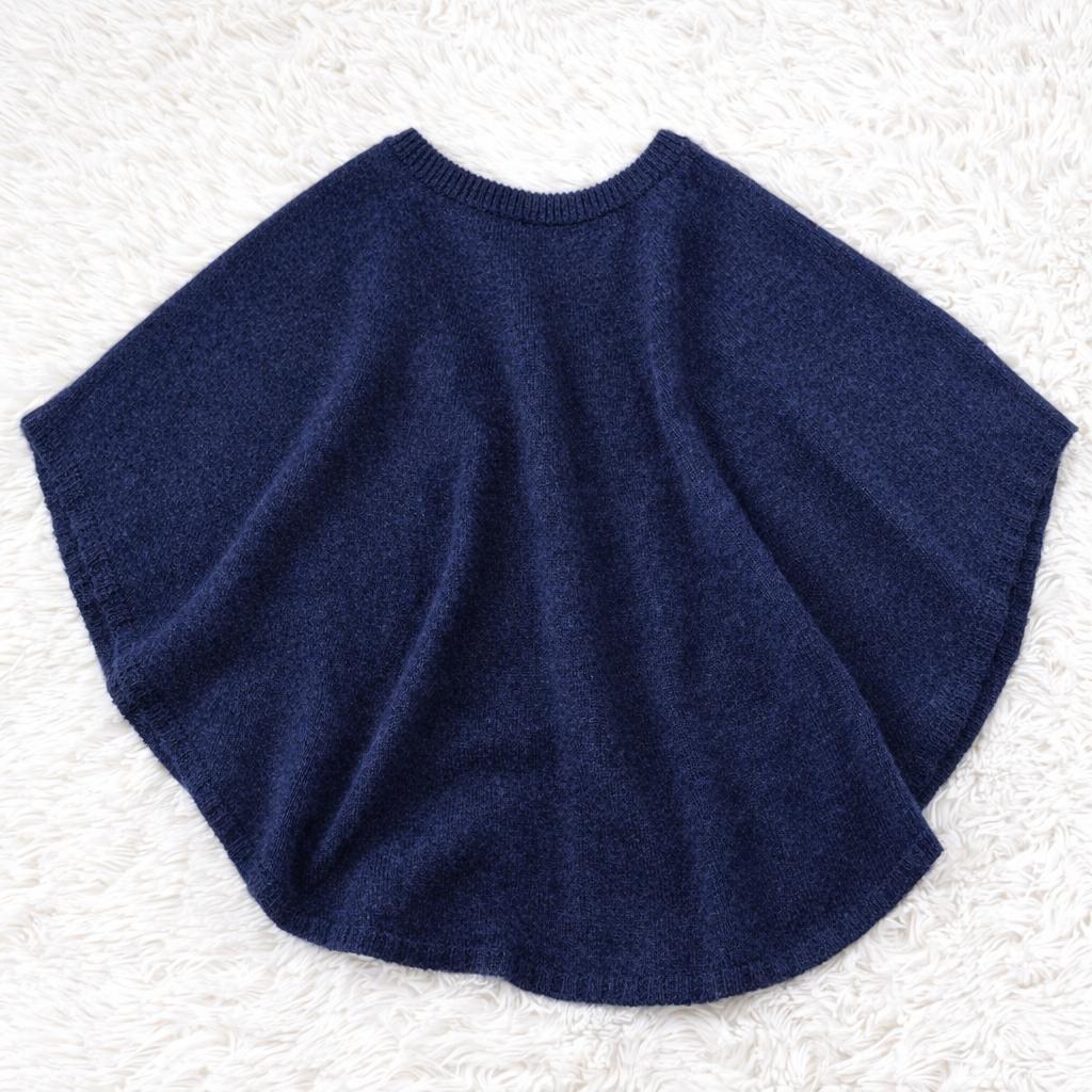 1050 中川政七商店 重ね着するポンチョケープ アルパカ混 ネイビー