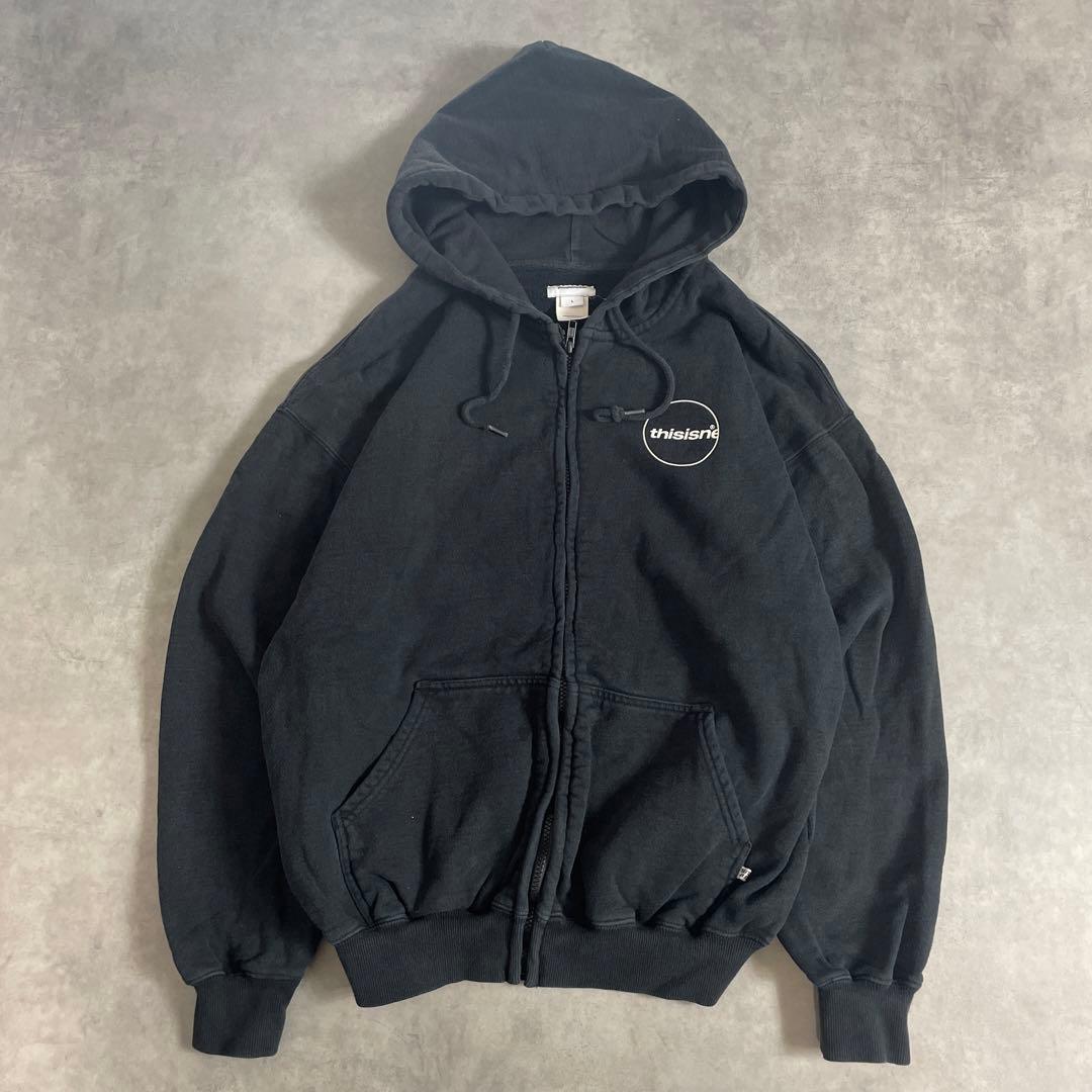 thisisneverthat ジップパーカー ワンポイントロゴ ネバザ 黒 - メルカリ