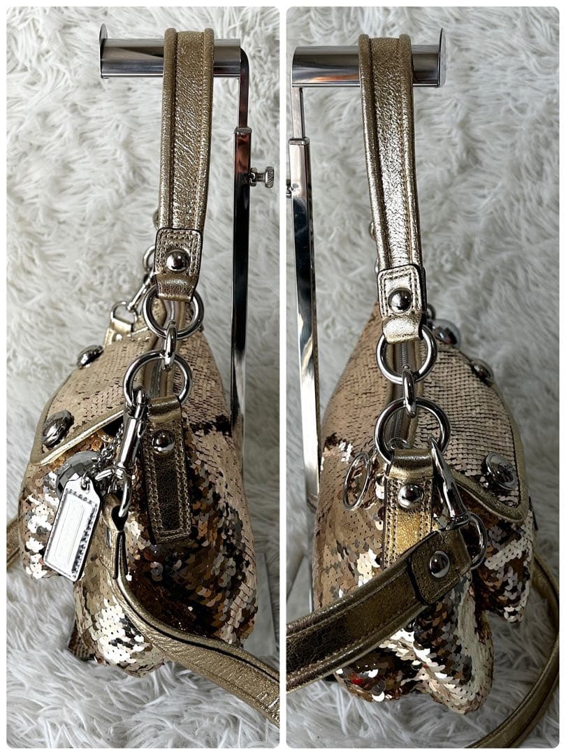 バッグ Rare Coach Poppy Sequin Spotlight 2way