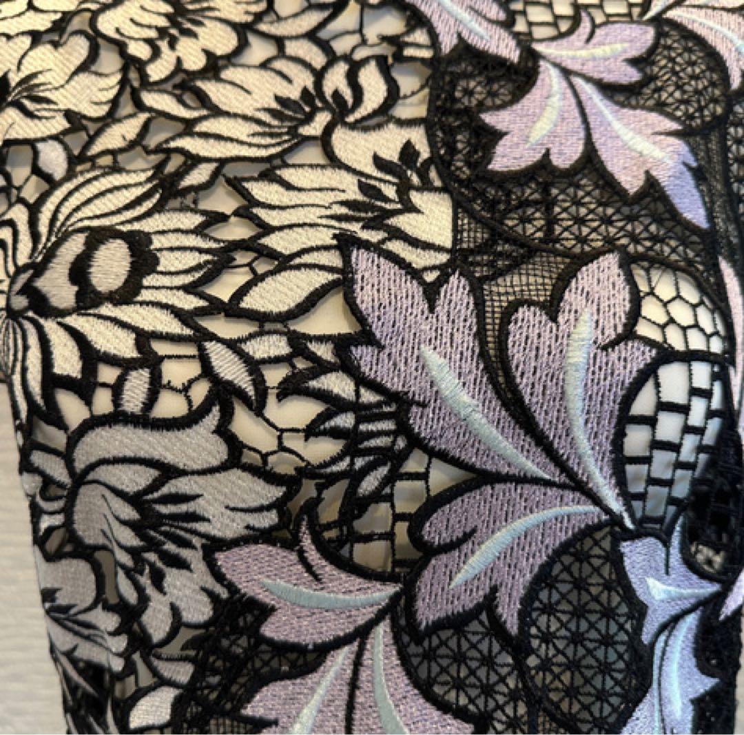 selfportraitセルフポートレート花柄刺繍 ノースリーブミニワンピース