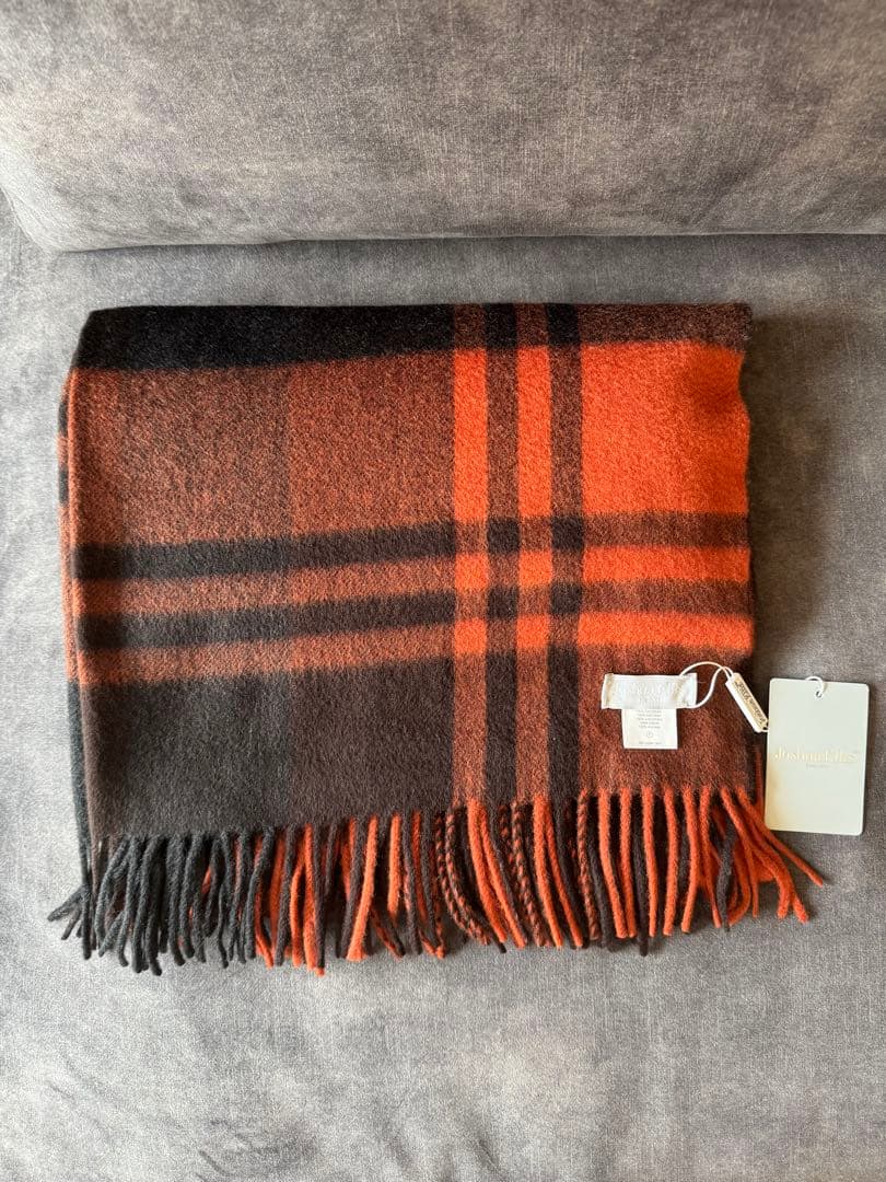 Joshua Ellis カシミヤストール ブラックウォッチ アンバー 新品