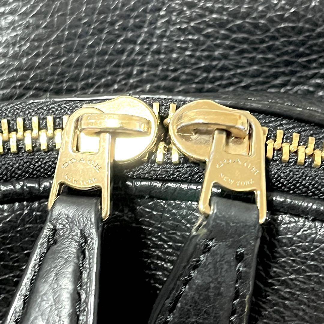 【美品】COACH レザー リュック 2層 大容量 ブラック