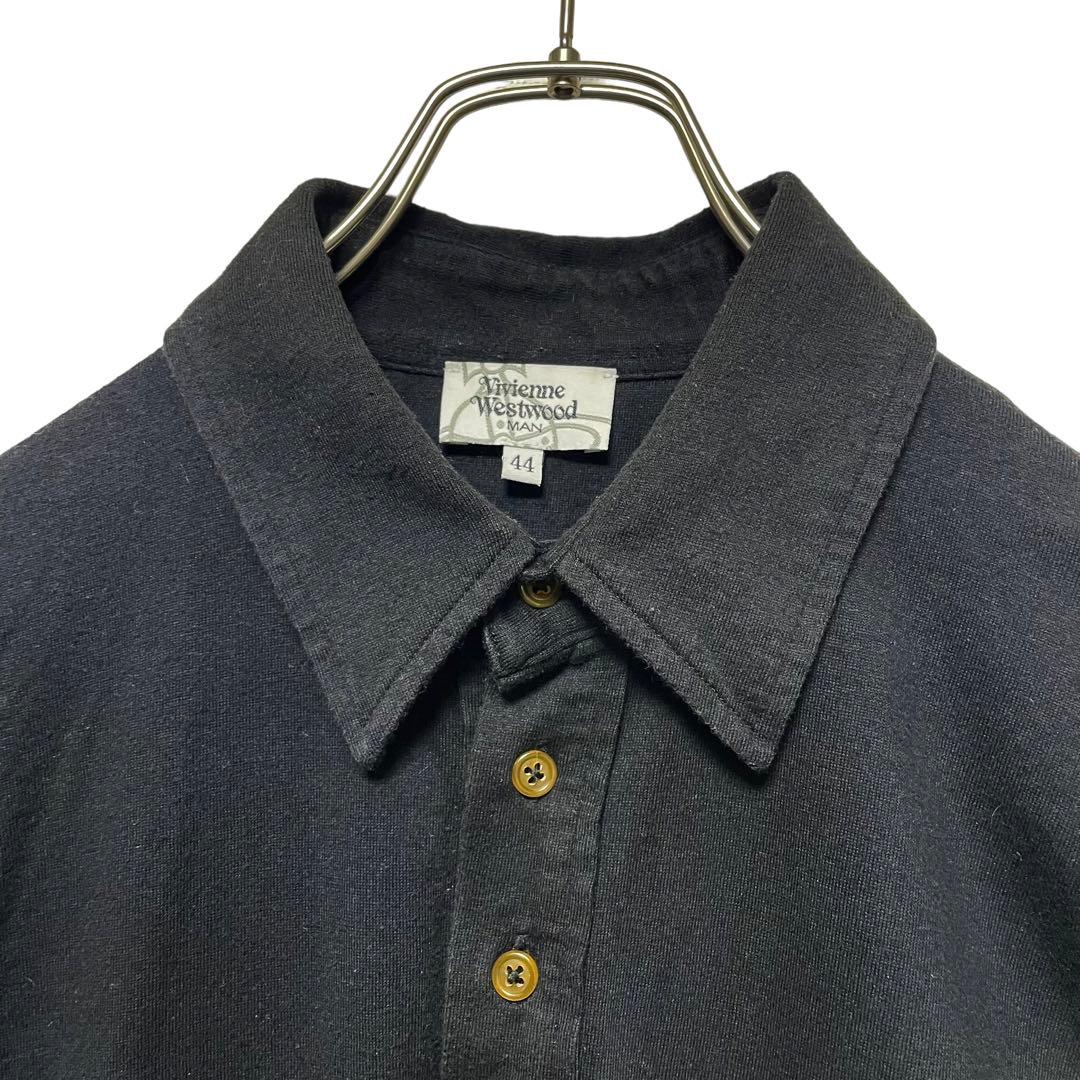 ヴィヴィアンウエストウッド ポロシャツ オーブ 刺繍 ブラック Mサイズ