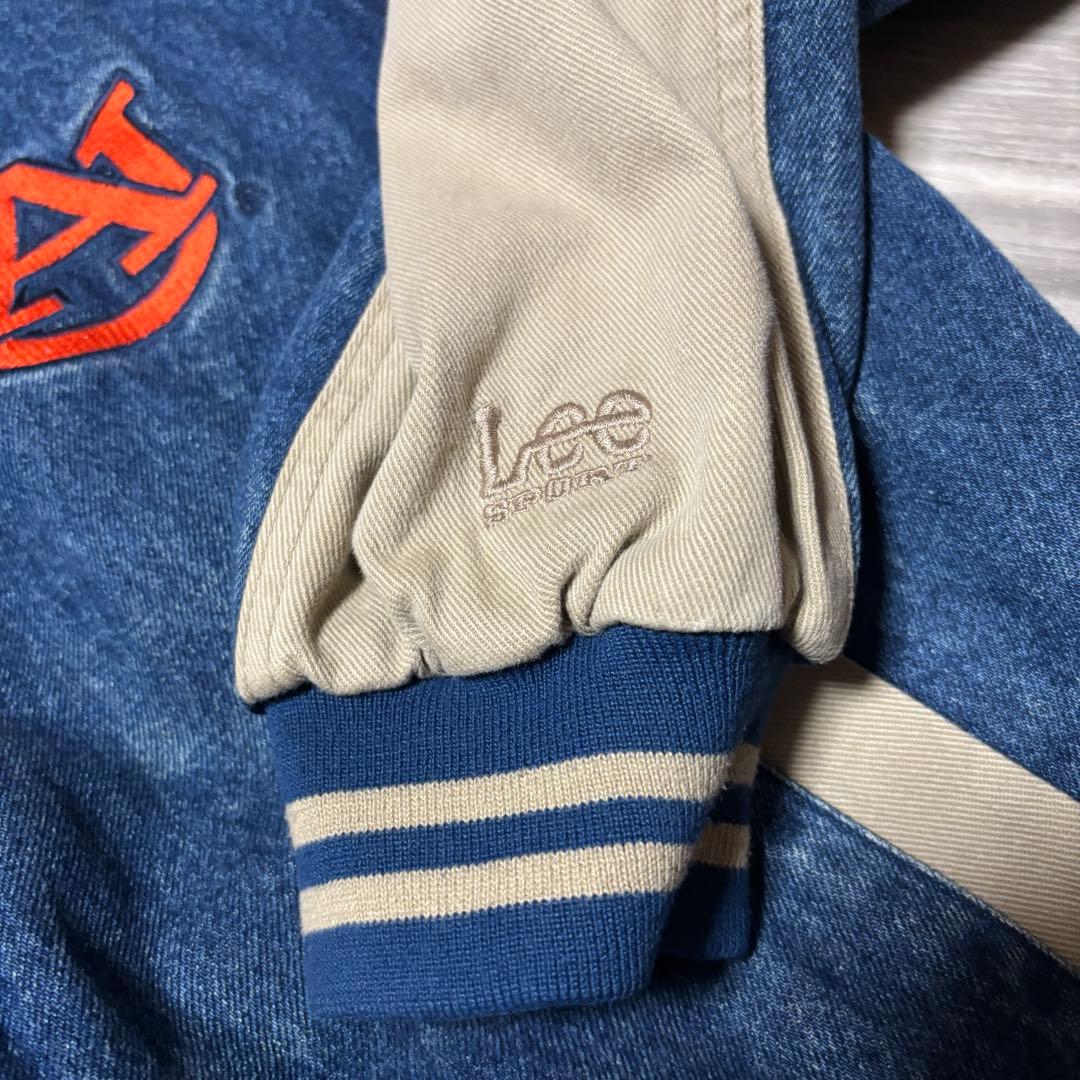 送料込　90sLeeSPORTデニムスタジャン　オーバーン大学カレッジフェード