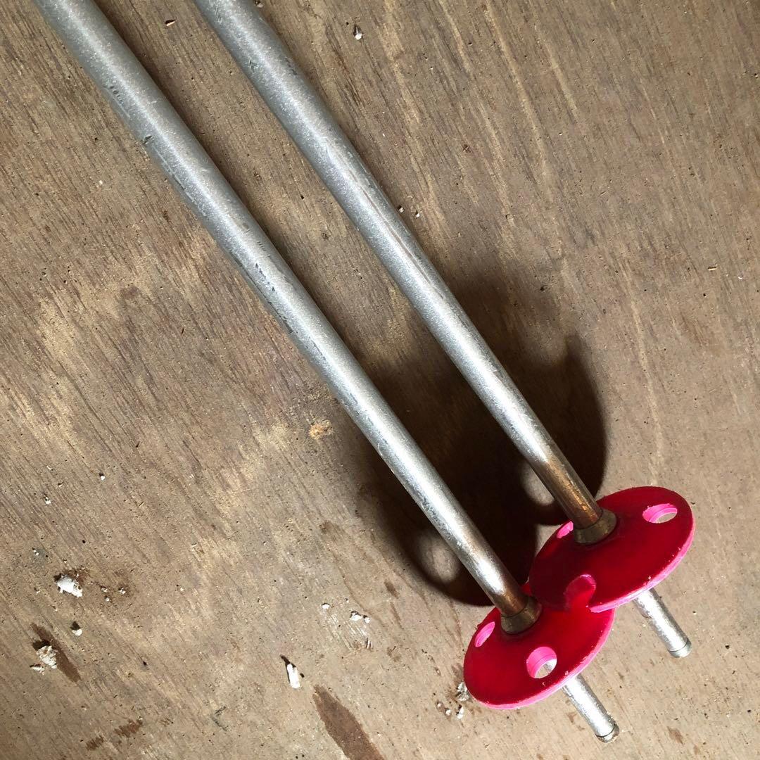 子供用スキーセット　スキー板　ビンディング　ストック　ホルダーベルト　ピンク色