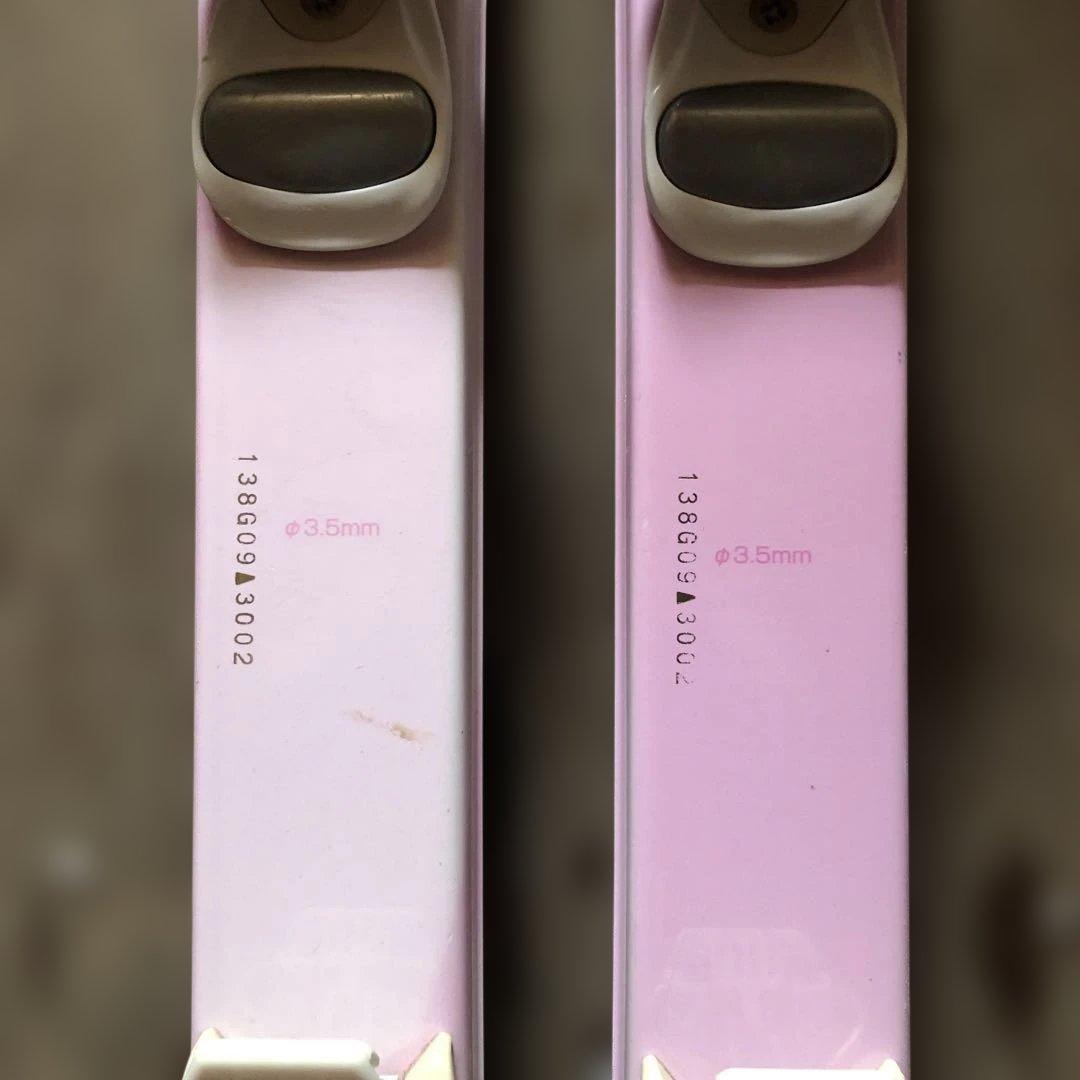 子供用スキーセット　スキー板　ビンディング　ストック　ホルダーベルト　ピンク色