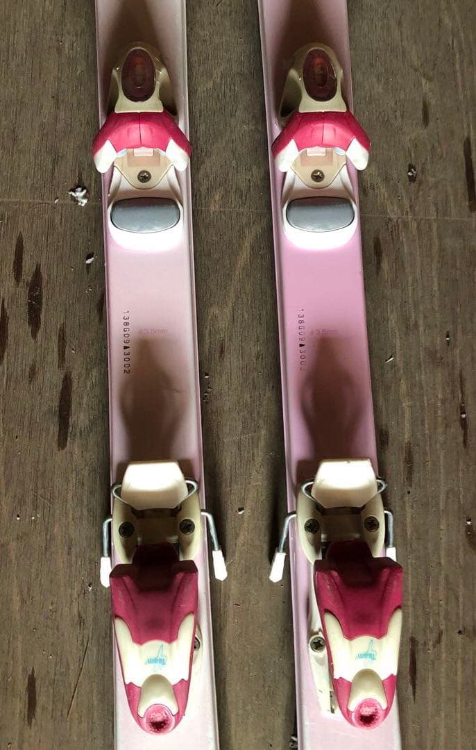 子供用スキーセット　スキー板　ビンディング　ストック　ホルダーベルト　ピンク色