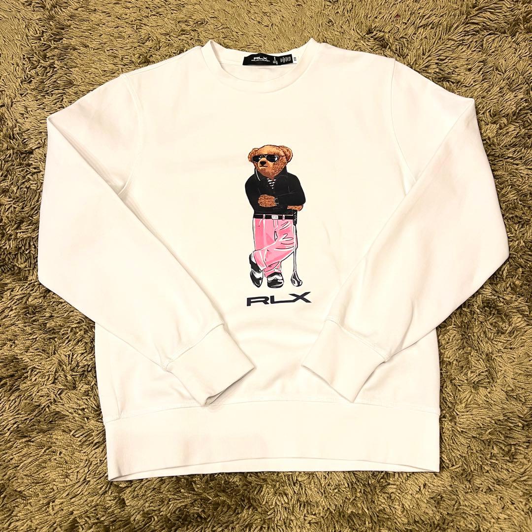 極美品　ラルフローレン　RLX Poloベア ダブルニット スウェット　白　XS