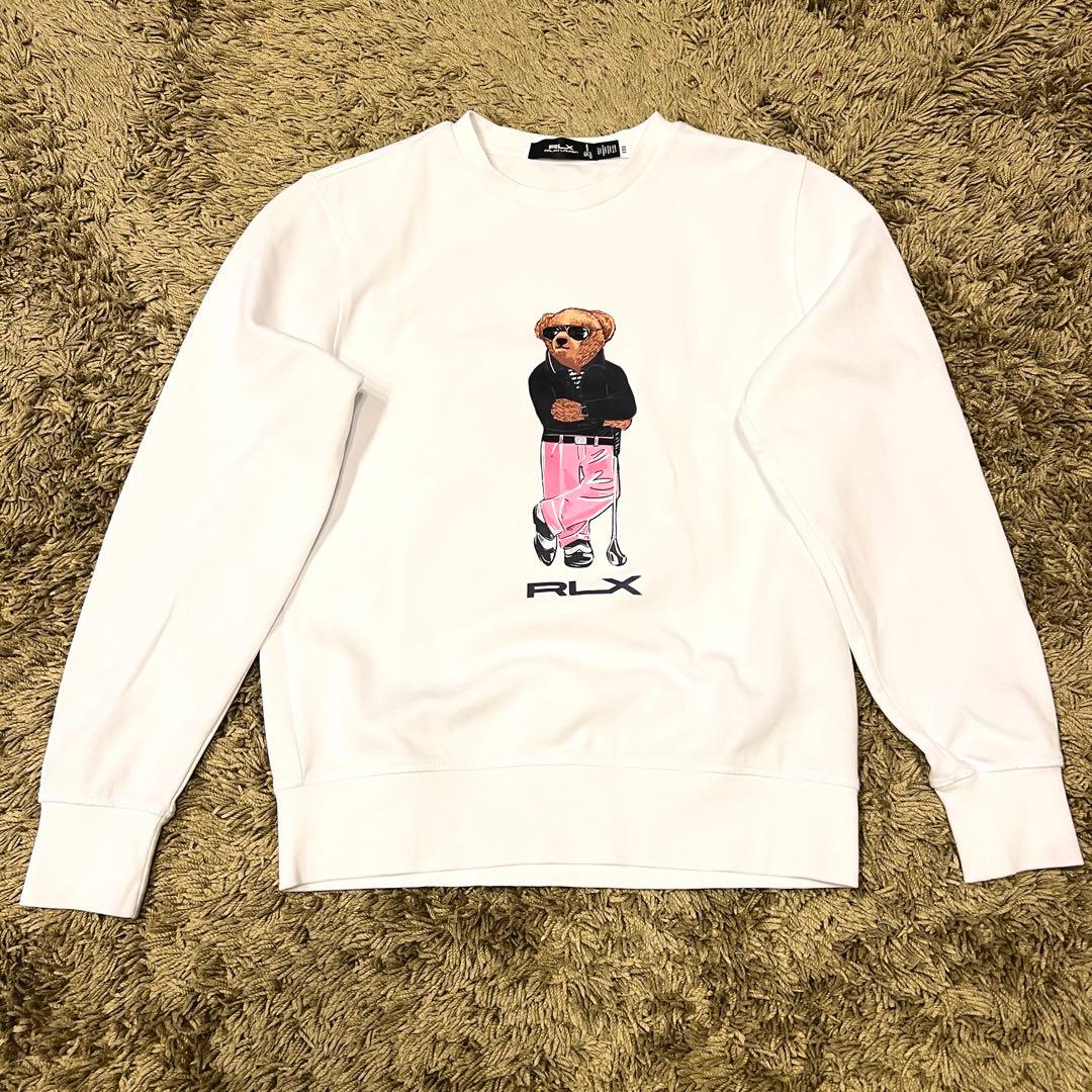 極美品　ラルフローレン　RLX Poloベア ダブルニット スウェット　白　XS