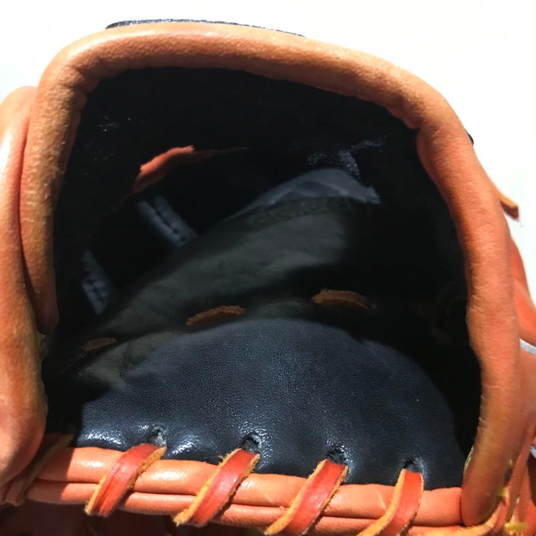 adidas 大人用 外野手 軟式野球グローブ オレンジ レザー