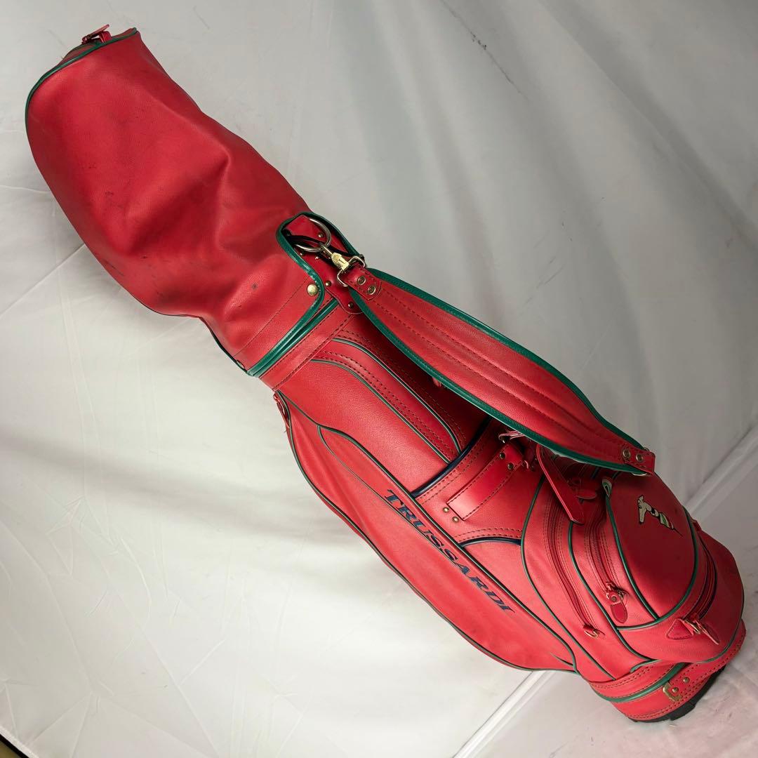 TRUSSARDI トラサルディ レディース キャディバッグ ゴルフバッグ 赤
