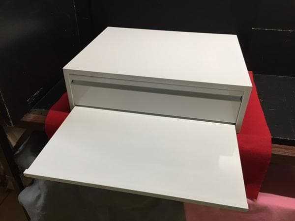 Ｙ 保管美品 スチールラック レンジ下収納 引出 スライドテーブル ホワイト