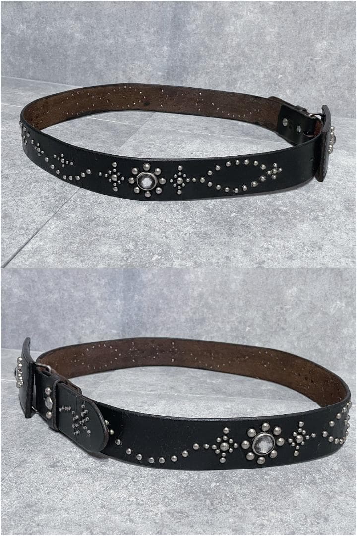 アンティークスタッズレザーベルト／某有名ファクトリー／MADE IN JAPAN