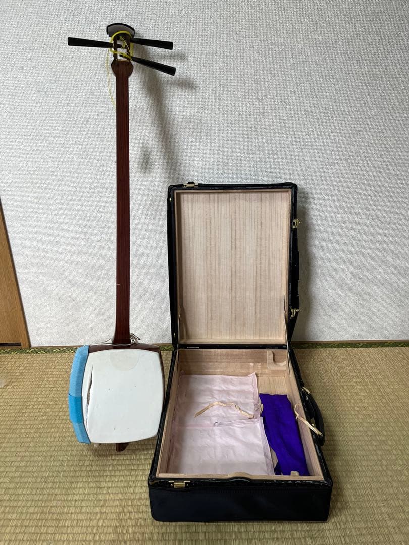 訳あり 三味線 三つ折り ケース付