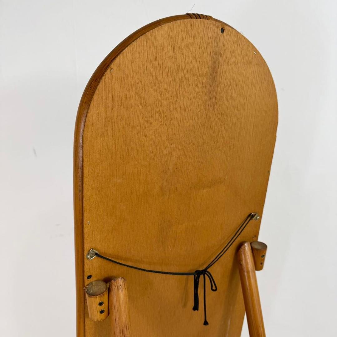 【希少】70〜80s BLUASTRA アンティークミラー　籐　25826-4