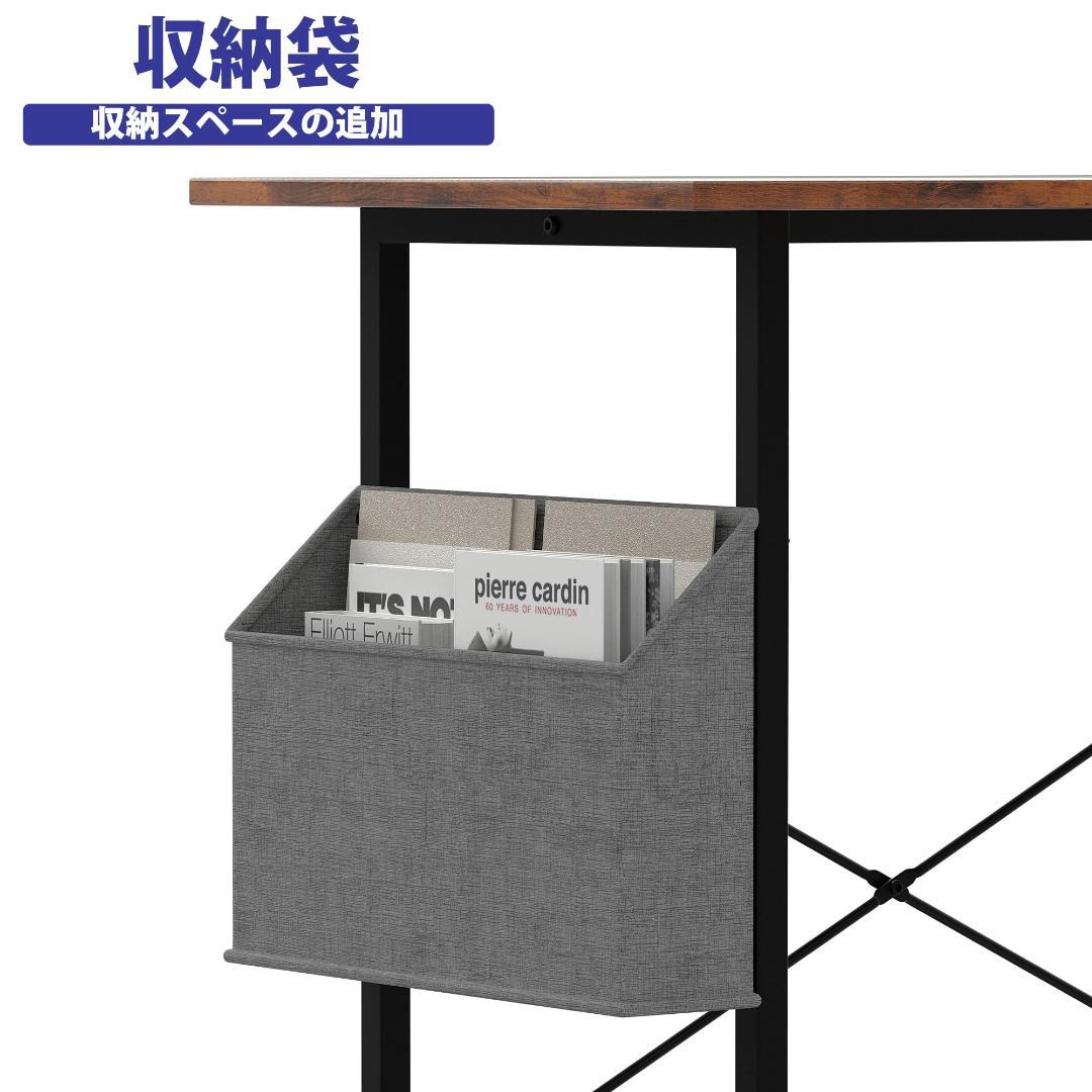 コンパクト書斎デスク - サイズ: 80x40x74cm、収納バッグ&フック