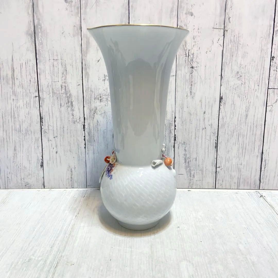 美品⭐️マイセン　波の戯れ　チェリー　花瓶　フラワーベース